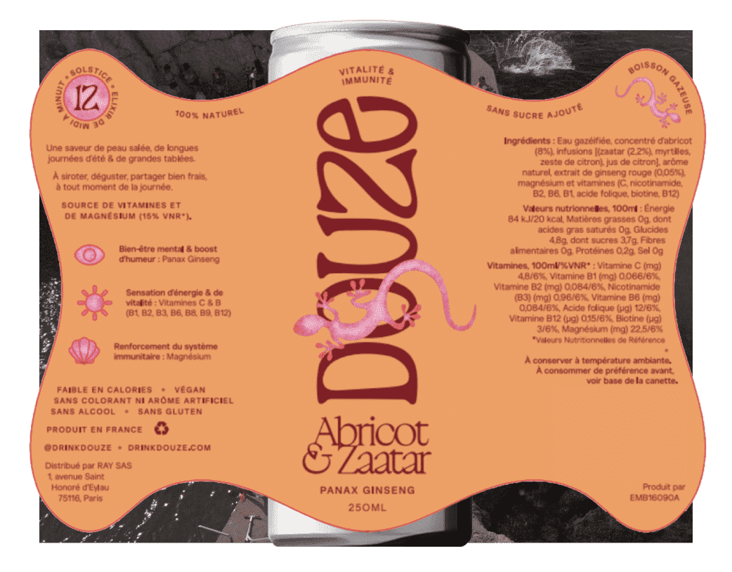 Douze can label