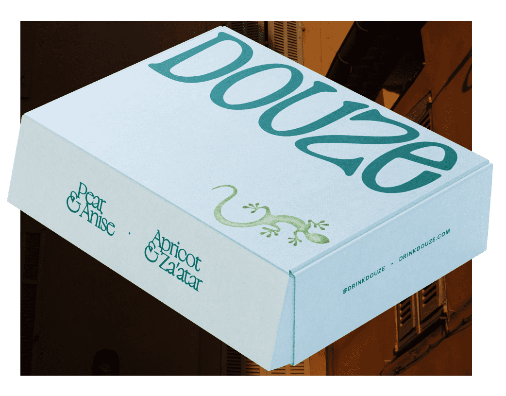 Douze packaging for the Poire & Anis and Abricot & Zaatar cans